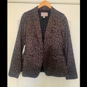 Banana Republic Leopard Print Black and bronze blazer NWOT size 2
